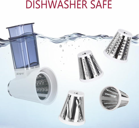 Airpro Slicer Shredder Attachment for KitchenAid Stand Mixer, Vegetable Slicer, Cheese Grater, Dishwasher Safe (Blue)