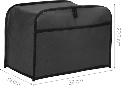 kwmobile Cover Compatible with 2 Slice Toaster - Plastic Case for Dark Grey Bread Toaster Machine