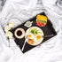 16x12inches SXNOWS Faux Leather Rectangle Serving Tray with Handles, Large Decorative Tray for Ottoman Coffee Table