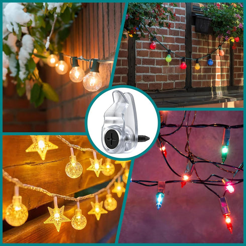 50 Pack Hooks for Outdoor String Lights Clips, Christmas Light Clips Weatherproof, Lights Hanger Hooks for Hanging