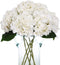 Kimura's Cabin 6pcs Faux White Hydrangea Flowers Bouquets for Home Table Centerpieces & Wedding Decoration