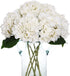 Kimura's Cabin 6pcs Faux White Hydrangea Flowers Bouquets for Home Table Centerpieces & Wedding Decoration