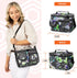 opux Leakproof Floral Grey Insulated Lunch Bag for Men Women, Portable Soft Lunch Cooler with Strap