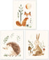 BESERH Woodland Animals Nursery Decor, Wild Animals Forest nursery wall art Hedgehog Fox