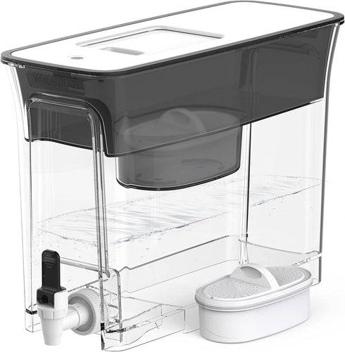 Waterdrop 35-Cup Slim Water Filter Dispenser, Large Capacity, 200-Gallon Long-Life, BPA Free, Black (with 1 Filter)