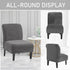 UCCONO Armless Accent Chair Slipcovers, Thick Velvet Slipper Accent Chair Covers Hotel Oversized Big Chairs, Removable