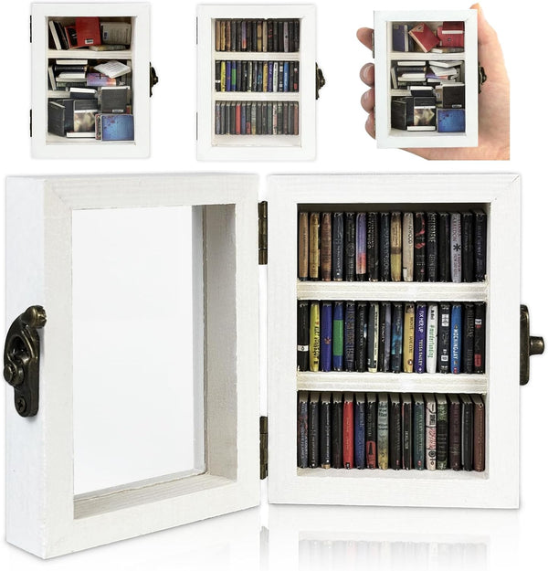 WAIZHIUA Anxiety Bookshelf Mini Book Shelfs Ornament Miniature Bookshelf Decor Shake Away Your