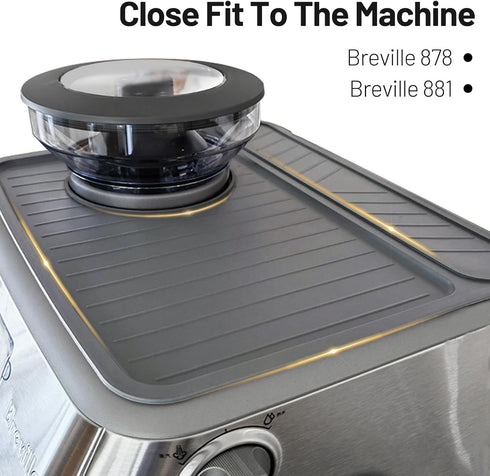 Coffee Mat for Breville 878/881, Espresso Tamper Mat, Food Grade Silicone Non-Slip, Waterproof Heat Resistant