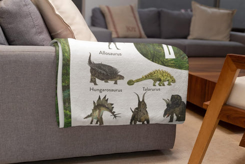 50x60) Personalized Dinosaur Blanket for Kids, Ships Next Day - Dino Throw Blanket for Boys and Girls, Toddler Bed