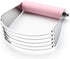 Spring Chef Large Dough Blender for Baking, Professional Stainless Steel Pastry Cutter, Pink Lemonade