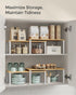 SONGMICS Cabinet Organizer Shelf, Set of 4 Kitchen Storage, Spice Rack, Stackable, Expandable, Metal and Engineered Wood