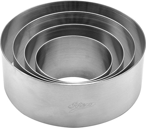Ateco Round Cake Ring Dessert Mold, Stainless Steel, 1.75" High x 3.125" Diameter