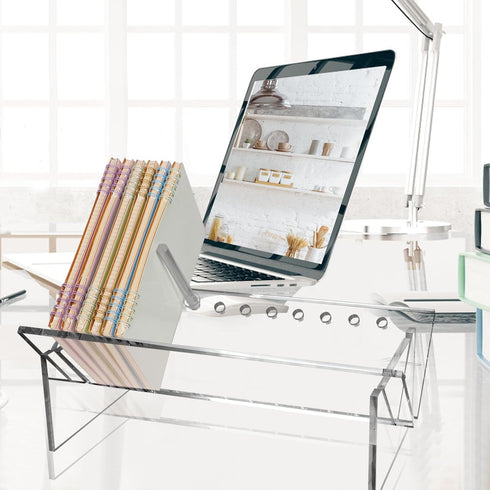 Acrylic Desktop Bookshelf, Clear Mini Bookcase for Magazines, CDs, Storage Organizer for Office Home