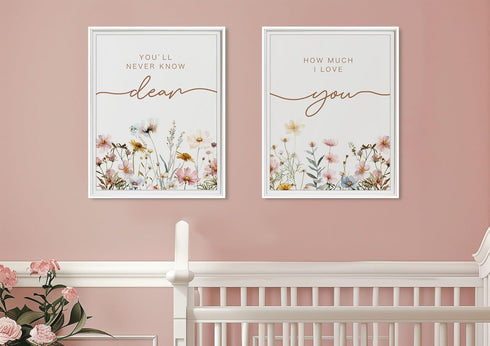 Set 2 11x14inch of Prints, Above Crib Decor, Boho Nursery Wall Art, Wildflower Nursery Decor, Botanical Print, Floral