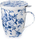 McIntosh Always In Bloom Fine Bone China Tea Mug with Infuser and Lid, 15 oz, in Matching Gift Box