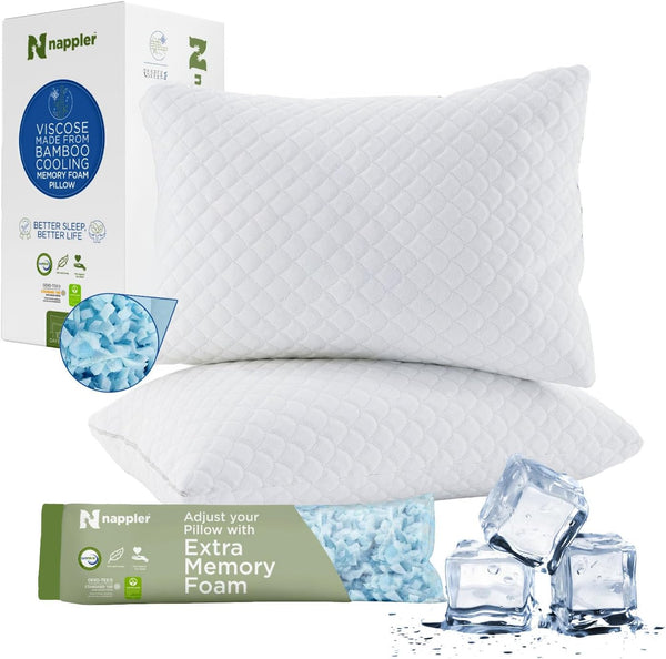 Nappler Cooling Pillow for hot Sleepers -Bed Pillows Standard Size Premium Set