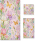 ALAZA Chic Iris Purple Flowers and Yellow Butterflies Bath Towel Set Luxury