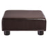 FIRST HILL FHW Small Ottoman Stool, PU Leather Modern Footrest Chair, Brown