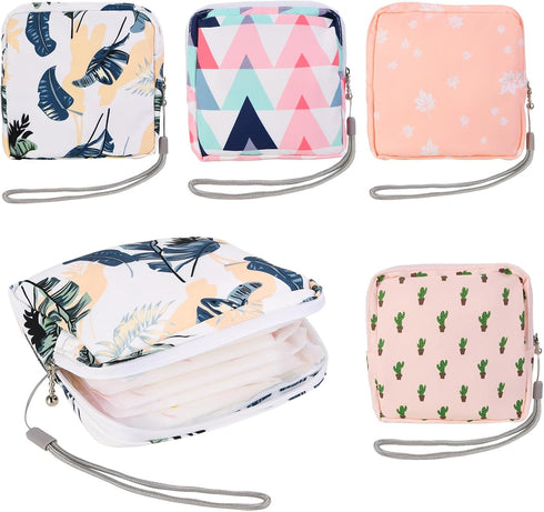 Abeillo 4Pcs Sanitary Napkin Storage Bag, Small Menstrual Period Bag Period Pouch Waterproof ,Tampon Organizer Pouch