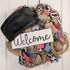 GiftWrap Etc. White Wooden Welcome Fence Sign, 15" x 5" Rustic Wall Decor for Home and Kitchen