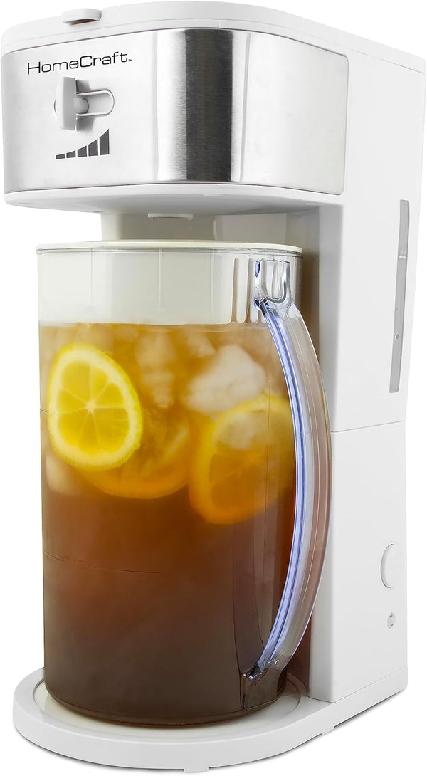HomeCraft 3-Quart White Stainless Steel Café' Iced Tea and Coffee Brewing System, 12 Cups