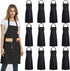 DUSKCOVE 12 Pack Plain Bib Aprons with 2 Pockets - Black Unisex Commercial