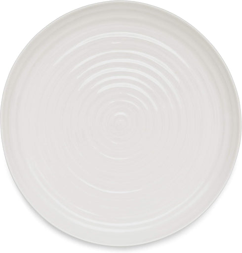 Portmeirion Sophie Conran 12 Inch Round Platter | White Porcelain Serving Tray for Appetizers, Snacks, Sandwiches