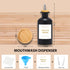 BONLONG 11.8OZ Nozzle, Glass Mouthwash Dispenser for Bathroom with Stainless Steel & Bamboo Mouthwash Cup Reusable