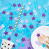 Star Confetti for Table Decoration, 200pc in Turquoise Blue, Lavender, Purple, 1.2 inch Diameter for Wedding Birthday