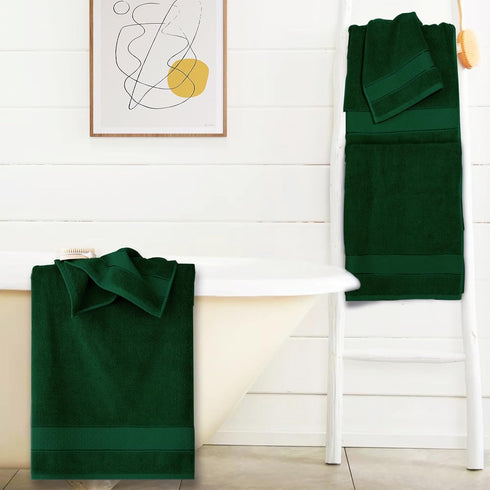 COZYART Set 6 100% 650GSM Sets 2 2 2 Formal Green Bath Towel Piece, Luxury Turkish Cotton Hotel Quality, Soft