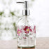 17oz Glass Soap Dispenser Bottle with Plastic Pump - Flower Design