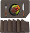 BLESWIN Faux Leather Placemats, Set of 6, 1217 Inch -Double Side Texture