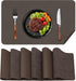BLESWIN Faux Leather Placemats, Set of 6, 1217 Inch -Double Side Texture