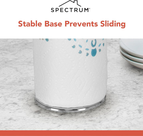 Spectrum Euro Paper Towel Holder, Chrome, Freestanding Countertop Dispenser for Kitchen