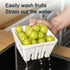 5 Inch Set 2, Dizada Ceramic Berry Basket with Lids, Fruit Bowl/Baskets with Covers, Colander For Kitchen, Fruit Bowls