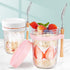 16oz 2 Pack - Overnight Oats Jars with Lids and Spoon, Overnight Oats Container with Lids, Airtigh Oatmeal Containers