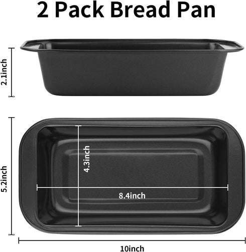 Novery 2PCS 8 4 Nonstick Bread Pan - x Carbon Steel Loaf Baking Pans, DishesRectangle Baking Supplies for Homemade