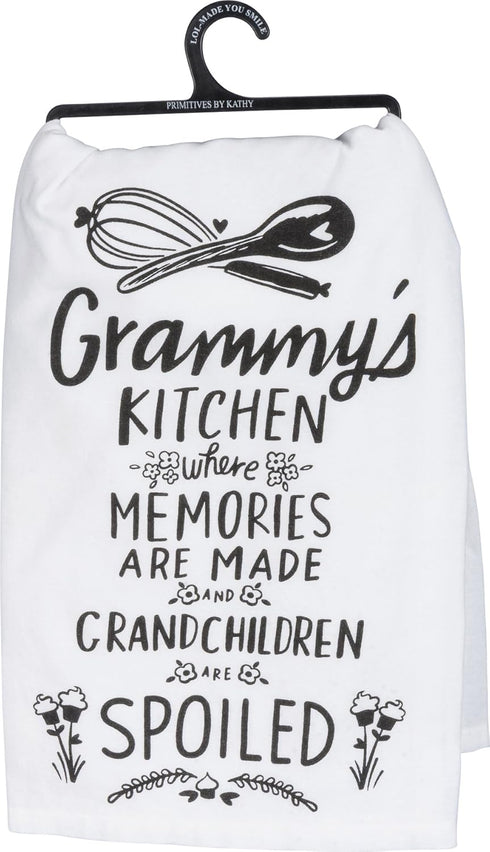 Primitives by Kathy Boho Cotton Kitchen Towel Set, Funny Sayings, 28"x28", Housewarming Gift