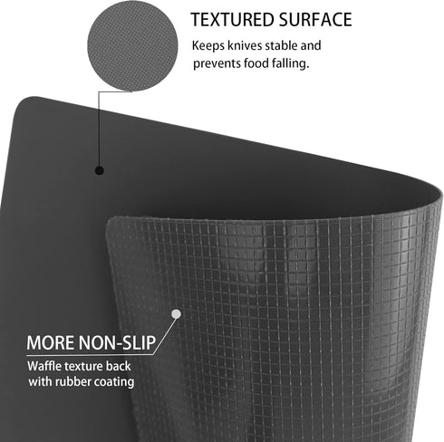 ZVP Flexible Plastic Cutting Board Set, 5 Gradient Color Chopping Boards, BPA Free, Non-Slip, Dishwasher Safe