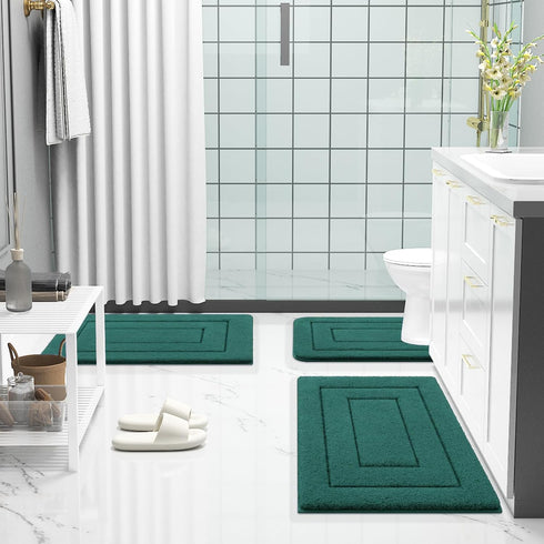 Buganda Bathroom Rugs, 30" x 20", Soft Absorbent Microfiber Bath Mats, Non-Slip Shaggy Carpet for Bathroom Floor