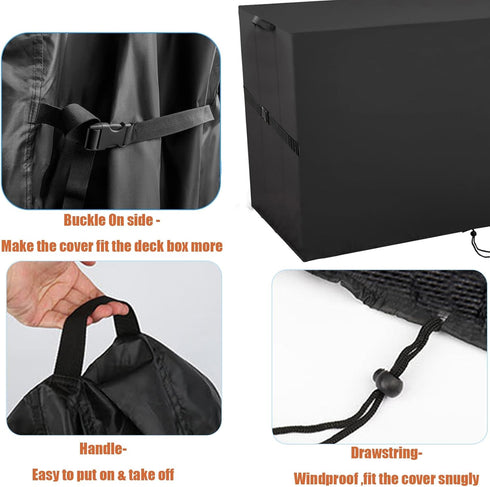 150 60 27''W 27 Deck Box Cover for Ortus Collective Gallon Deck Box, Double Layer Waterproof Resin Storage Box Covers
