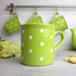 City to Cottage Handmade Lime Green and White Polka Dot Ceramic Extra Large Mug, 17.5oz/500ml