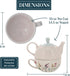 14.5 oz Set, Set, Summer 1 Count, Pavilion Gift Company - Happiness Ceramic Teapot and Tea Cup Watercolor Floral Tea