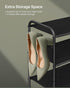 3-Tier 4 18 Closet, SONGMICS Shoe Rack, Shoe Organizer, Fabric Shoe Shelf Storage with Hooks, Holds up to Pairs