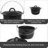 Mirro 3 Quart Enamel Convex Kettle, Black with Speckles for Cooking and Serving