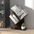 R RUISHENG 3 Tier Small Tree Bookshelf Desk Book Organizer Narrow Bookcases for Books Magazines CDs Free Standing Retro