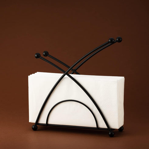 Stainless Steel Napkin Holder for Tables, Modern Matte Black Napkin Holder for Kitchen and Cocktail Tables