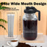 Cold Brew Mason Coffee Maker - 64oz Iced Coffee Pitcher with Stainless Steel Mixing Spoon & Super Dense Filter 3 Steps Finish Cold Brew Coffee, Classic BPA Free Sturdy Mason jar Pitcher Easy to Clean by Jrssae
