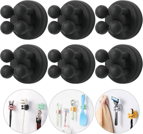 iBetterLife Razor Holder for Shower Hooks 6Pcs Self Adhesive Wall Mounted Single