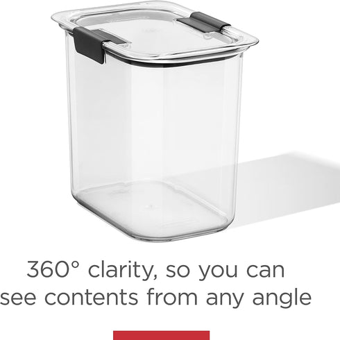16-Cup Rubbermaid Brilliance Airtight Food Storage Container with Lid Clear/Grey - optimal for pantry organization